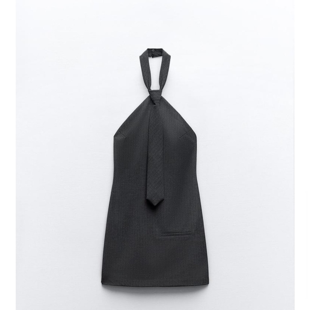 Zara Black Backless Halter Neck Dress